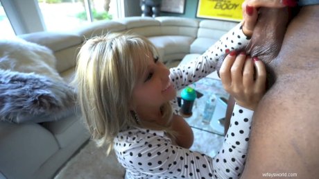 Big boobed wife Sandra Otterson gets lots of cum on her well maintained fac