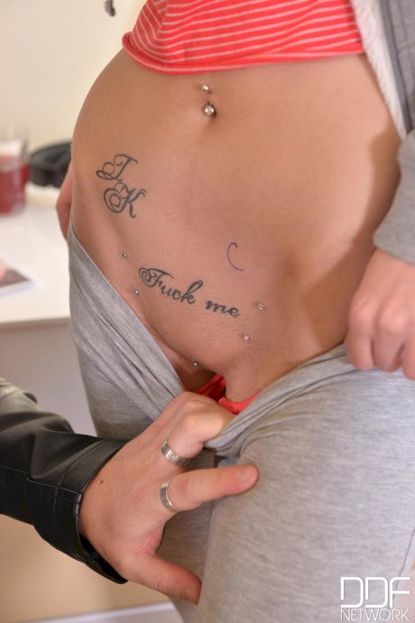 Inked Czech honey Kristy Black getting her bum hole pounded and creampied