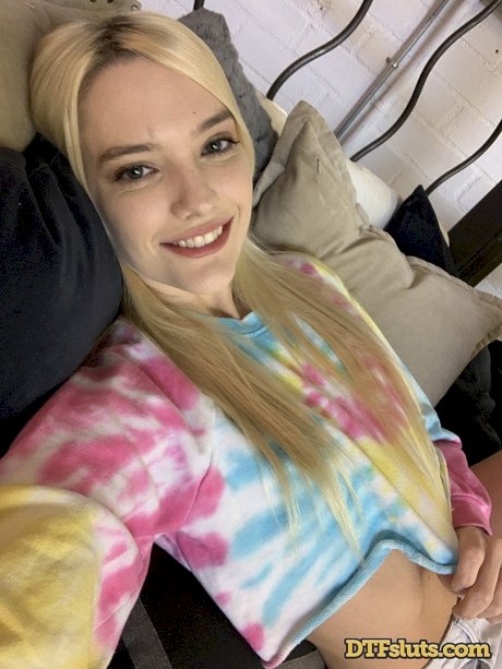 Blonde cutie Kenna James goes topless & reveals her tiny natural tits