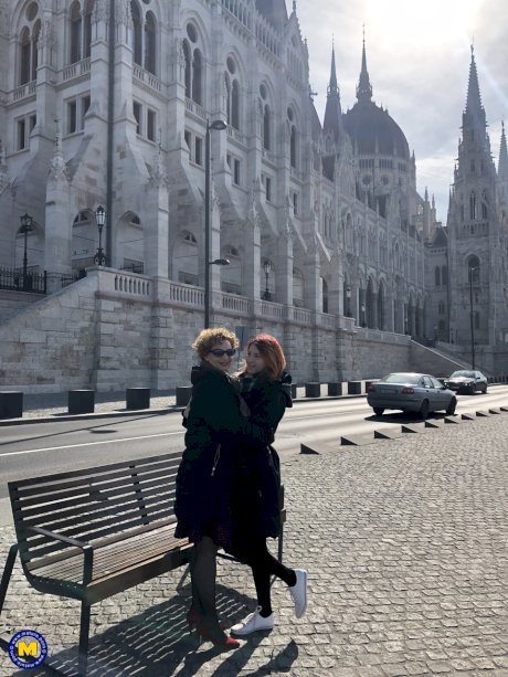 Redhead lesbian Elin Holm & mature brunette Merce having romantic date