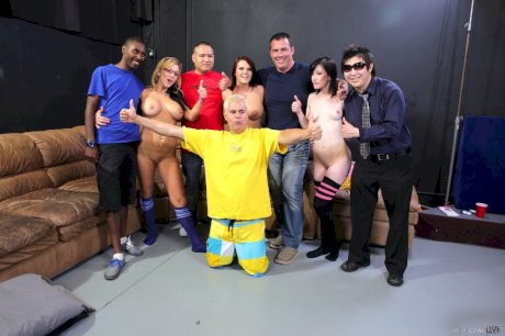 Collection of top pornstars from the modern era gather for groupsex activities