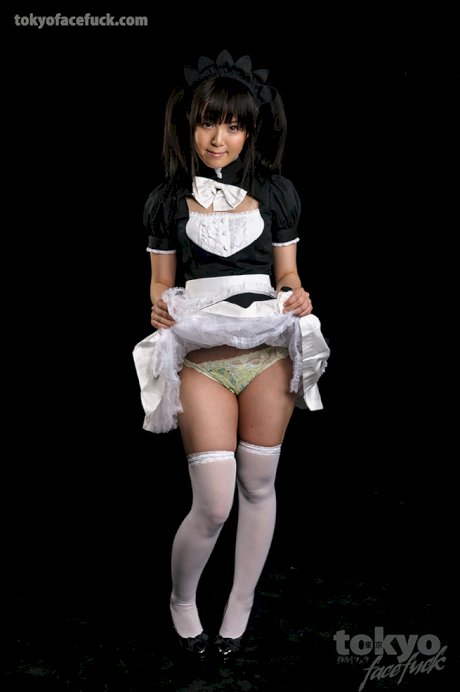 Cute Japanese maid is forced into having her pretty face fucked