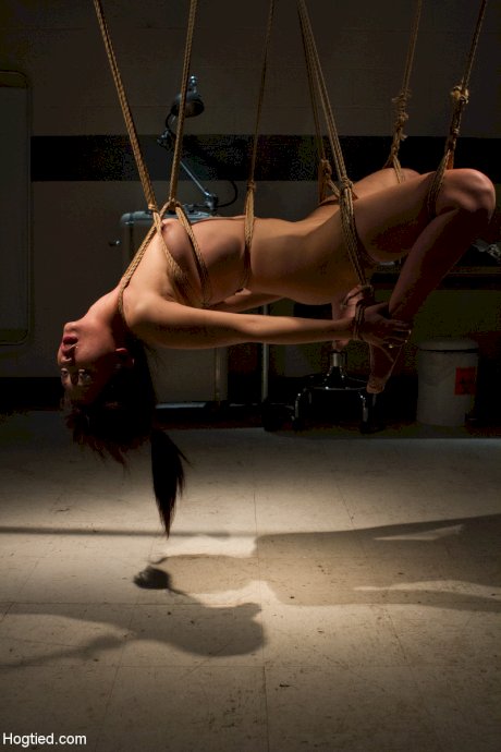Submissive Japanese Marica Hase getting brutally toyed while bound