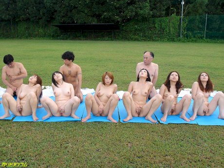 Kinky Asian girls tease with their asses and get rammed in an outdoor session