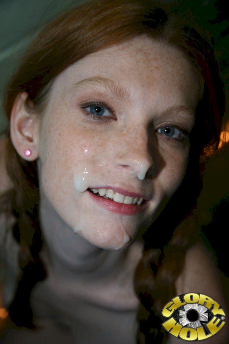 Redhead Amelia Rose goes 1 on 1 with a BBC & takes a facial at a gloryhole