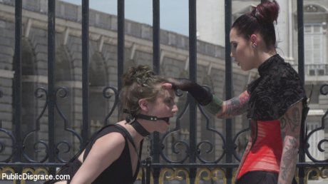 Aragne Spicy is humiliated in public before being gangbanged as well