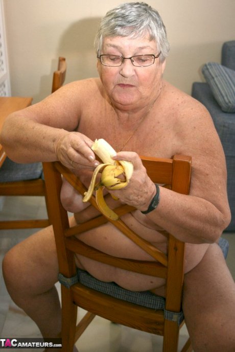 Sassy SSBBW Grandma Libby bends over naked to how off her huge fatty ass