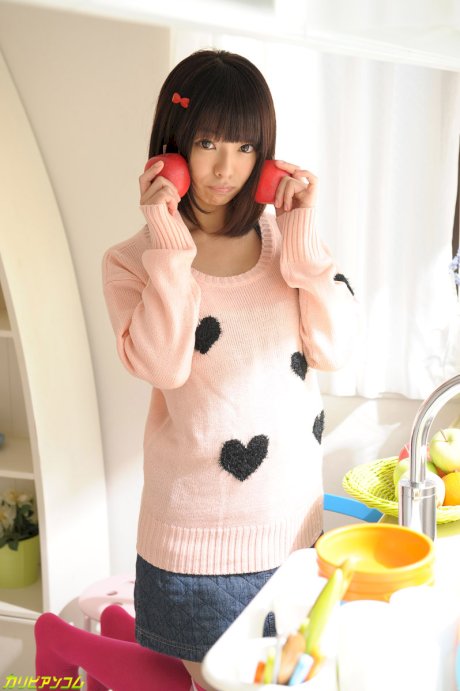 Asian babe Akina Sakura shows her tiny tits & pussy before getting creampied