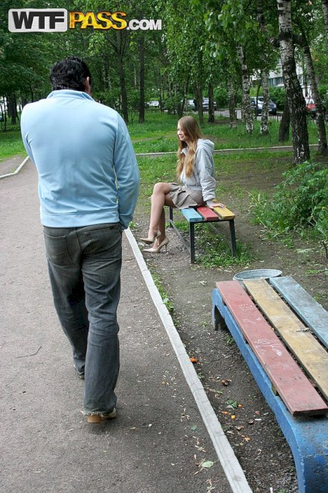 Horny girl Yulia Blondy spits out cum after having sex in car and public place