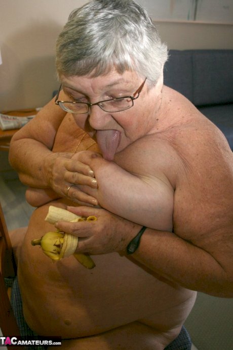 Sassy SSBBW Grandma Libby bends over naked to how off her huge fatty ass