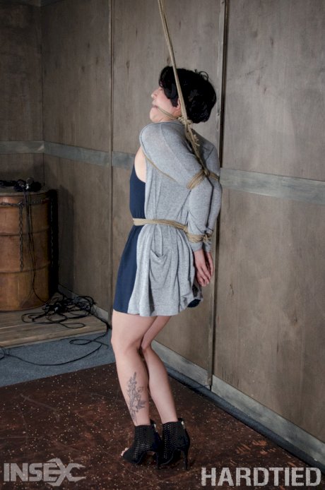 Asian female Mia Torro is tied up with ropes and masturbated against her will