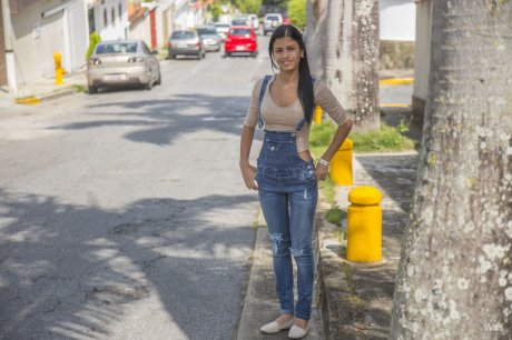 Sweet Latina teen Denisse Gomez flaunts her stunning figure in jeans