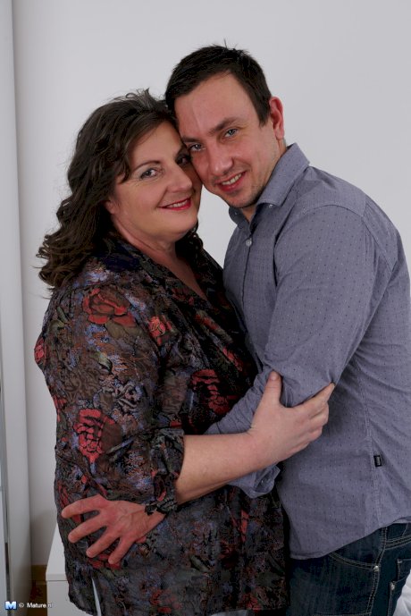 Obese older woman tongue kisses her toy boy before doggy style banging