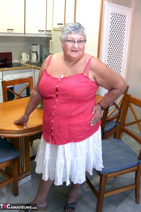 Sassy SSBBW Grandma Libby bends over naked to how off her huge fatty ass