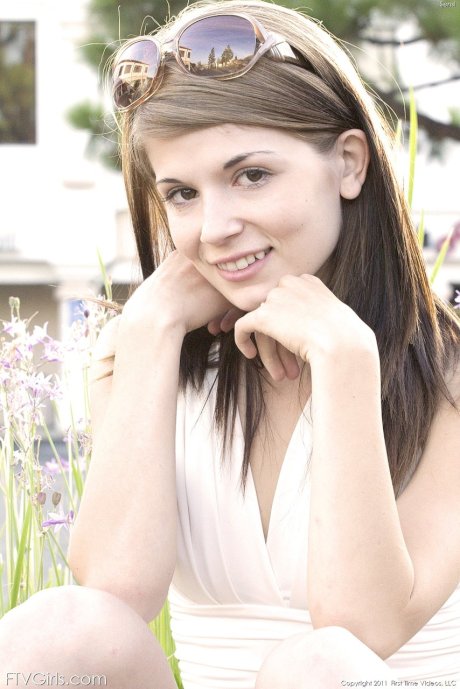 Skinny amateur ballerina Sensi posing & flashing her innocent holes in public