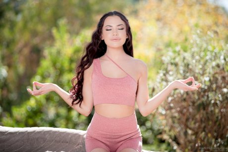 Sabina Rouge and Chanell Heart take turns modelling summer attire outdoors