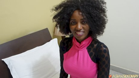Busty black babe Fifi ends a night out with some POV interracial sex