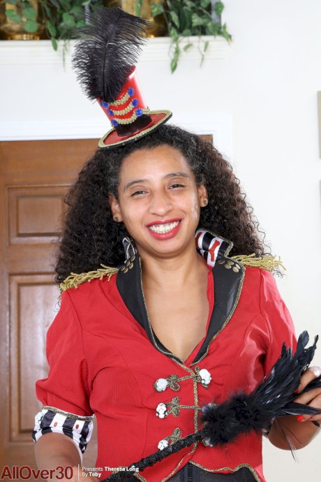 Over 30 black woman Theresa Long takes off her uniform for her first nudes
