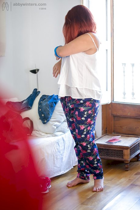 Overweight female Leticia caught on camera getting dressed by peeping tom