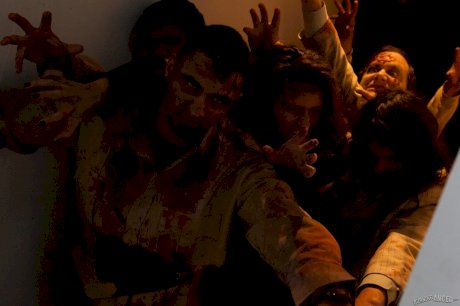 Tattooed pornstars create a Walking Dead scene done as an XXX parody