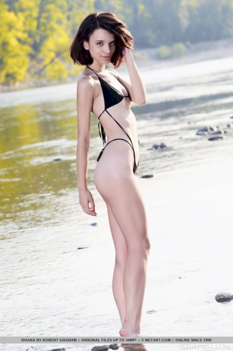 Perky beauty Ohana is waiting for you at the river, the slender Spanish
