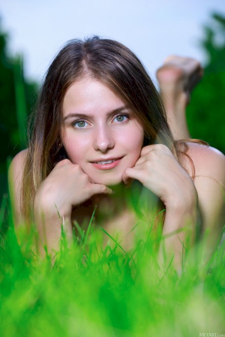 Big titted teen Dakota Pink strips her wonderful dress & poses naked outdoors