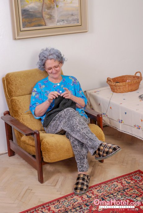 Grey-haired lesbian granny Dana gets toyed by her young blonde caregiver