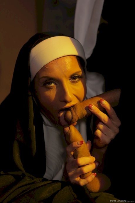 Sexy nun Silvia Saige gets her big ass fucked in a nasty threesome