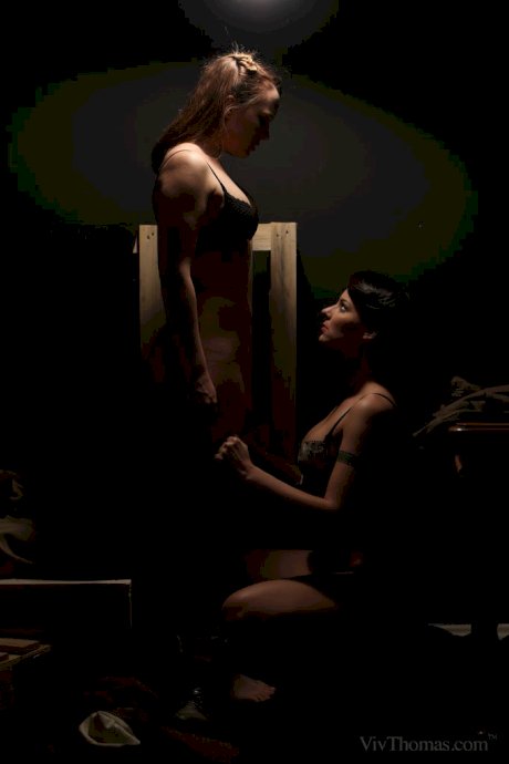 Sexy military girls Blue Angel & Cindy Hope finger each other's pussies