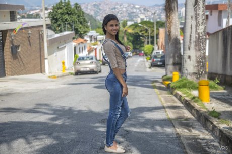 Sweet Latina teen Denisse Gomez flaunts her stunning figure in jeans
