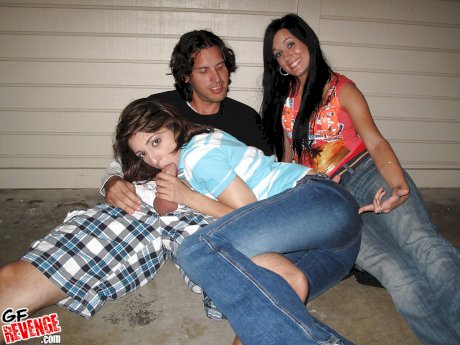 Filthy amateur gets anal banged while her naughty girlfriend watching