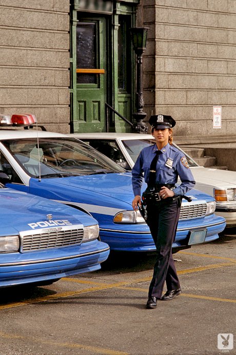 Lustful policewoman named Carol Shaya showing off her sexy body