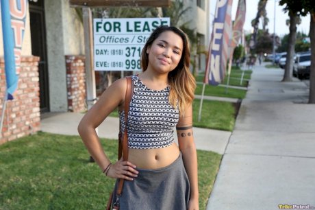 Filipina Riley gives sloppy head and rides her snatch on a stiff rod in POV