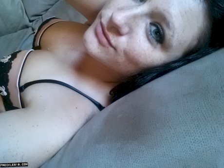 Cute model Freckles takes self shot of hot ass in sheer panties & stockings
