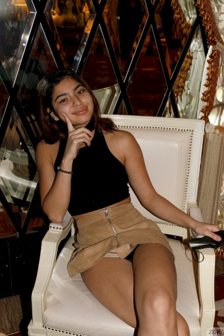 Amateur babe Hazel Heart flashes her undies in public and goes naked at home