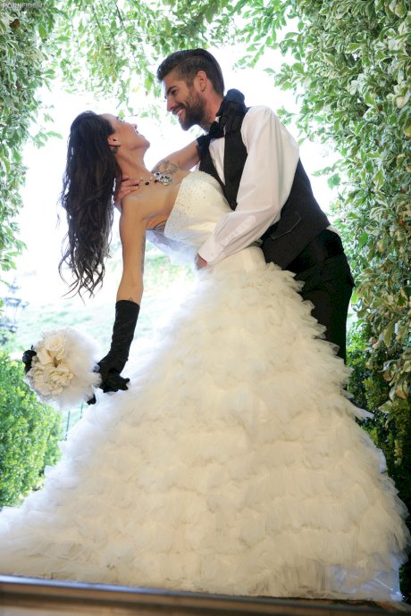 Bride with huge bosoms Sandee Westgate rides dick on first wedding night