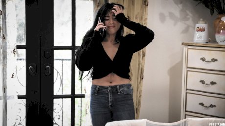 Asian teen Ember Snow drips sperm from her shaved pussy after a fuck