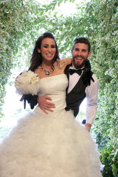 Bride with huge bosoms Sandee Westgate rides dick on first wedding night