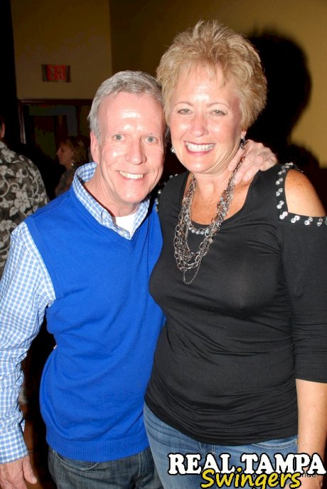 Mature lady Tracy Lick introduces her swinging friends at a party