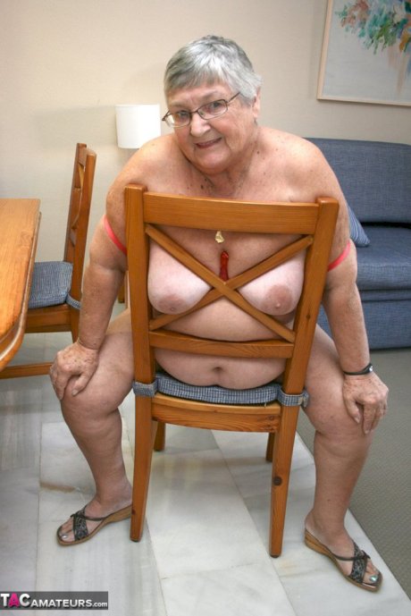 Sassy SSBBW Grandma Libby bends over naked to how off her huge fatty ass