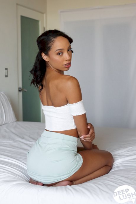 Cute Latina teen Alexis Tae toys her ass before taking a rod deep inside it