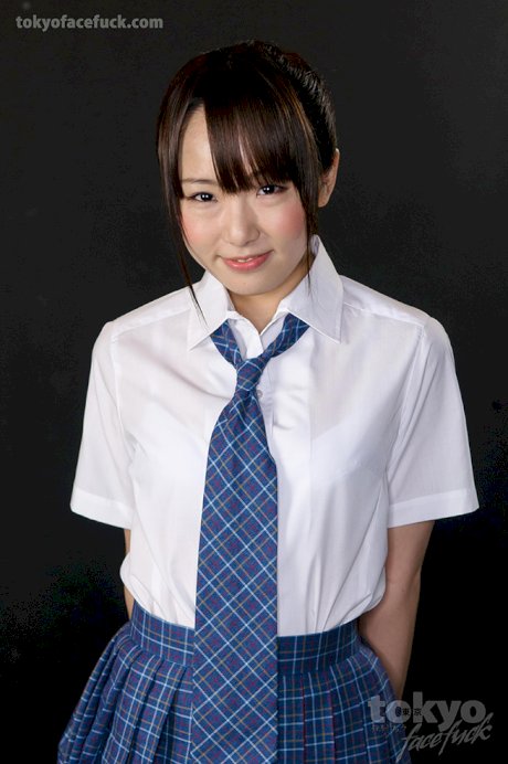 Japanese schoolgirl in bondage gagging on cock and getting rough mouthful