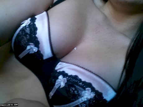 Cute model Freckles takes self shot of hot ass in sheer panties & stockings