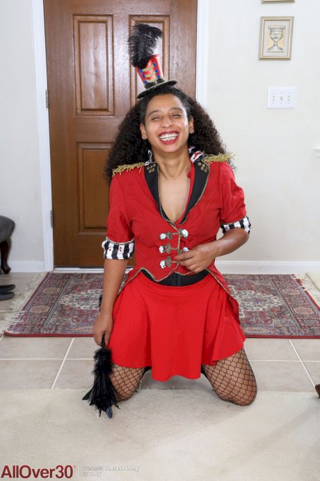 Over 30 black woman Theresa Long takes off her uniform for her first nudes