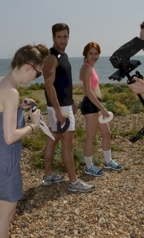 Stunning pornstars posing in their sportswear at the photoshoot