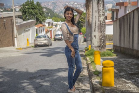 Sweet Latina teen Denisse Gomez flaunts her stunning figure in jeans