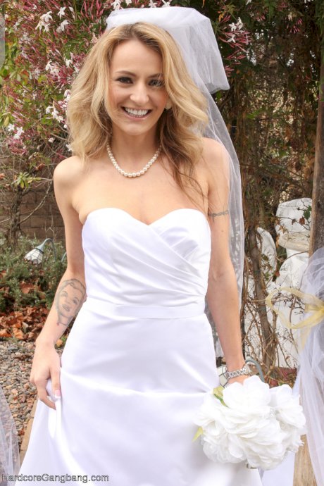 Slutty Polish bride Natasha Starr gets gangbanged by the groom & his boys