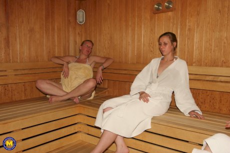 Chubby amateur European ladies relaxing and taking baths at the spa
