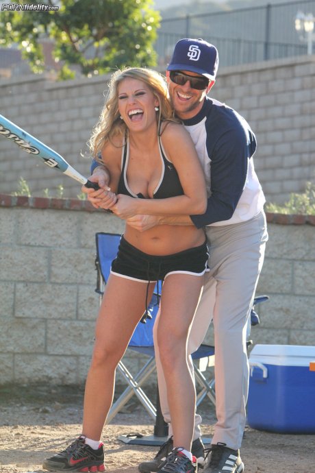 Chesty Charisma Cappeli takes a hard dick in her ass after baseball lessons