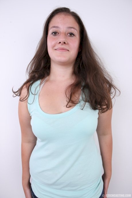 Plump girl Klara stands fully clothed before making her totally nude debut